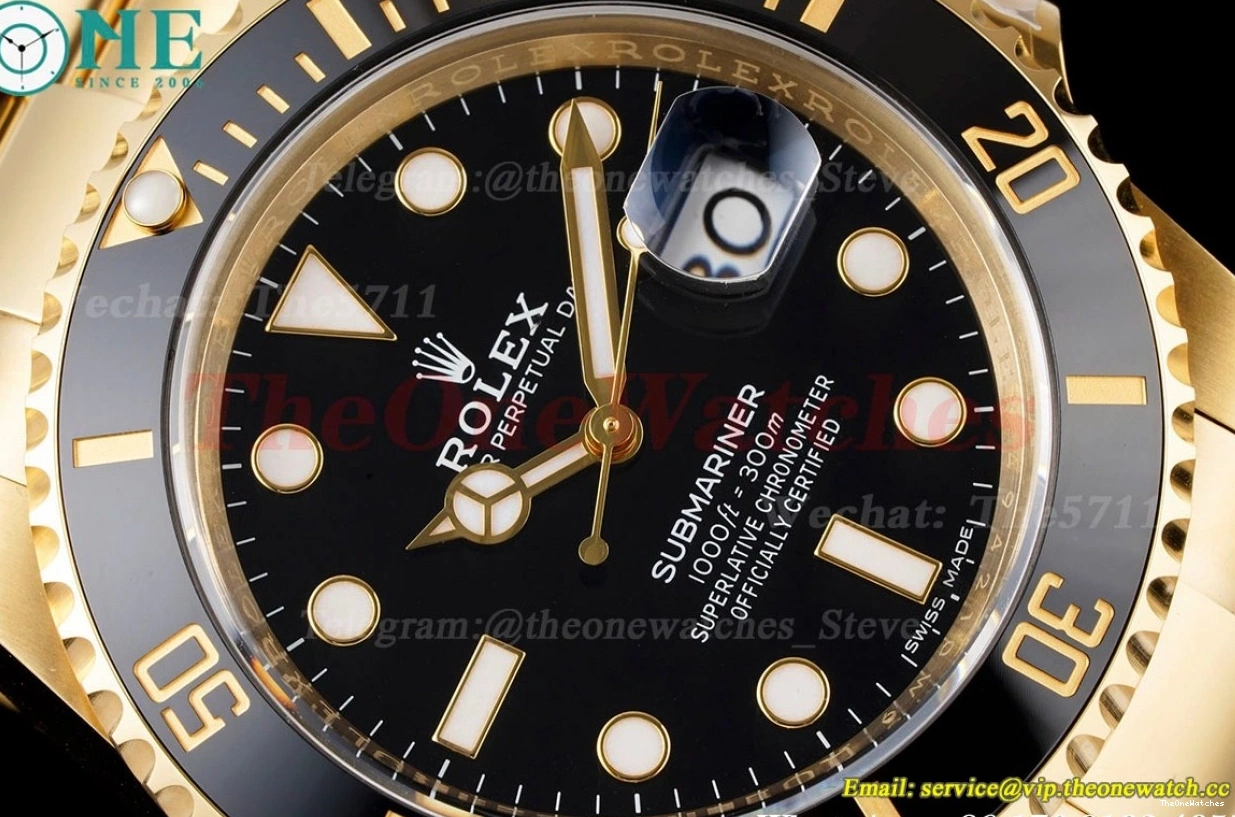 Black YG Clean 40mm Dot YG 116618LN VS3135 Submariner 0112